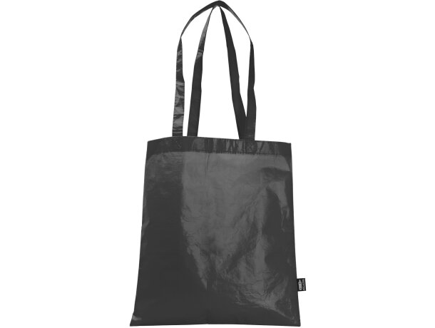 Bolsas non woven Phoca cosida laminada mate RPET asas reforzadas Negro detalle 5