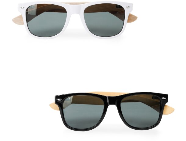 Gafas de sol con diseño atractivo Eden protección UV400 y bambú natural Blanco detalle 1