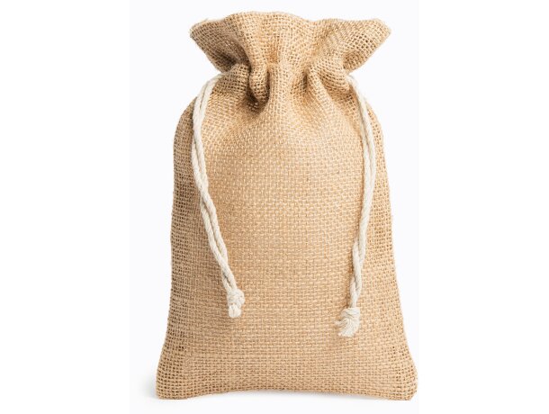 Bolsa tipo saco con cordón ajustable de yute natural Parma Crudo detalle 5