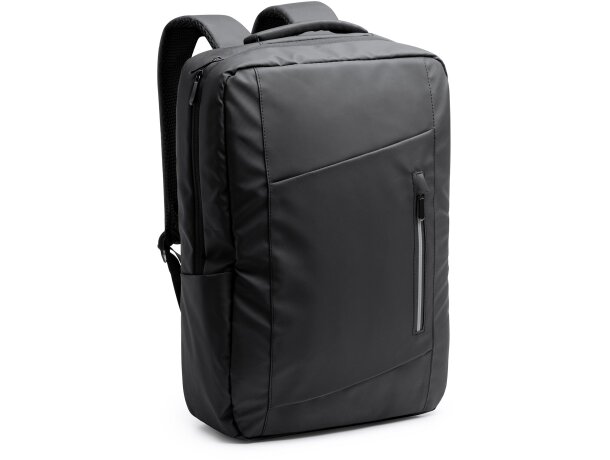 Mochila para pc promocional Dixon con PU Leather y protección óptima Negro detalle 5