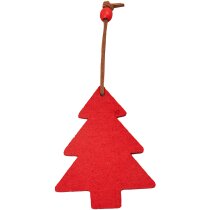 Adorno de árbol de navidad con logo poliéster con colgador