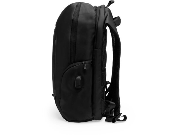 Mochilas para profesores promocionales Duke con compartimento USB y acolchado Negro detalle 12