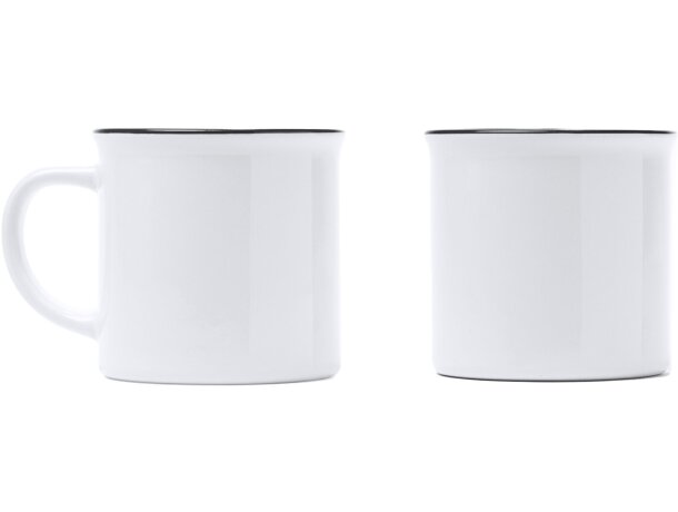 Tazas de cerámica Kumbo diseño retro especial para sublimar 300ml Blanco/negro detalle 2