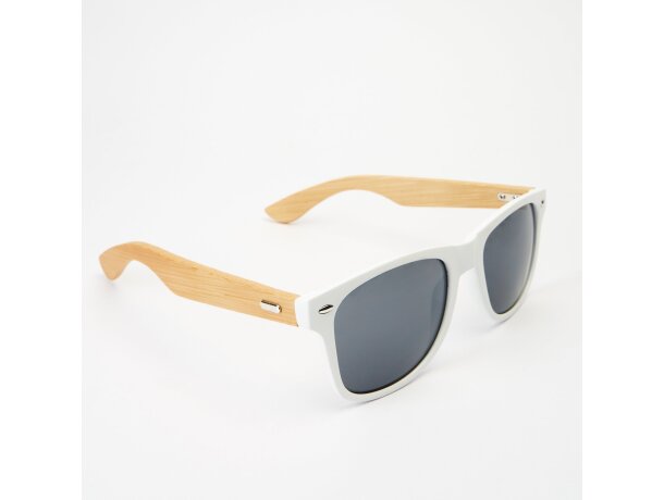 Gafas de sol con diseño atractivo Eden protección UV400 y bambú natural Blanco detalle 5