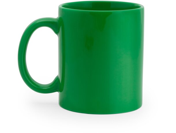 Tazas coloridas Papaya de cerámica 370ml aptas para microondas y lavavajillas Verde helecho detalle 16