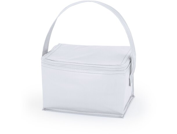 Nevera bolsa térmica serigrafiada Tibu con interior isotérmico aluminio Blanco detalle 5