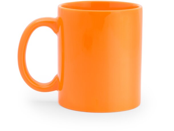 Tazas coloridas Papaya de cerámica 370ml aptas para microondas y lavavajillas Naranja detalle 19