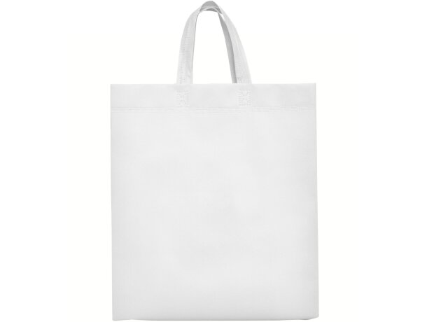 Bolsas non woven para empresas Lake termoselladas con fuelle lateral Blanco detalle 5