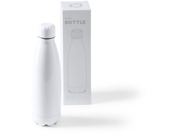 Botellas de acero inoxidable promocionales Copo termo doble pared 500ml Blanco detalle 1