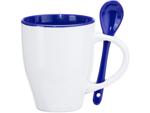 Tazas con estilo Akebia cerámica 350ml aptas microondas y lavavajillas Blanco/royal detalle 9