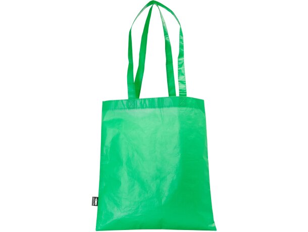 Bolsas non woven Phoca cosida laminada mate RPET asas reforzadas Verde helecho detalle 12