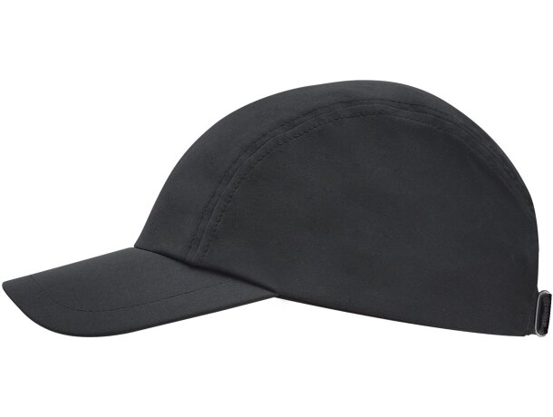 Gorra running para publicidad Mercury ligera tres paneles ajustable velcro Negro detalle 11