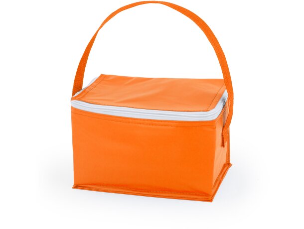 Nevera bolsa térmica serigrafiada Tibu con interior isotérmico aluminio Naranja detalle 10