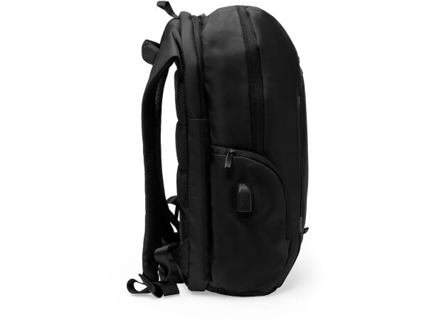 Mochilas para profesores promocionales Duke con compartimento USB y acolchado Negro detalle 13