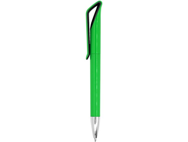 Bolígrafo con nombre personalizado Irati giratorio ABS brillo Bicolor Negro/verde helecho detalle 11