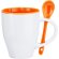 Tazas con estilo Akebia cerámica 350ml aptas microondas y lavavajillas Blanco/naranja detalle 15