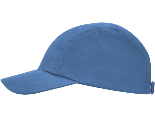 Gorra running para publicidad Mercury ligera tres paneles ajustable velcro Royal detalle 15