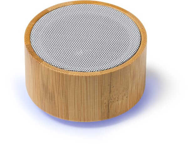 Altavoz personalizado Hardwell bluetooth madera con radio FM y manos libres Crudo detalle 4