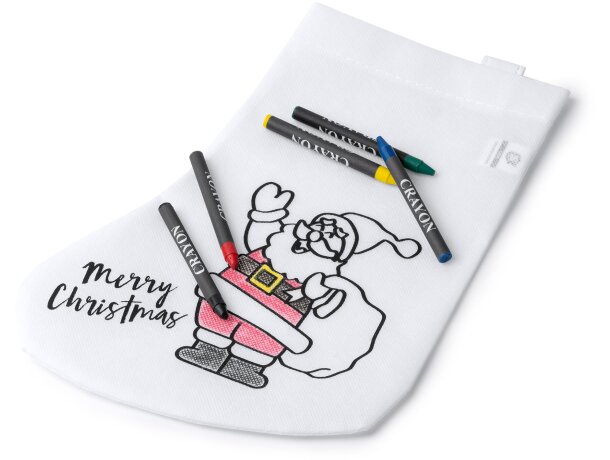 Calcetín para colorear infantil non woven 80 g/m2 Reno Blanco detalle 2