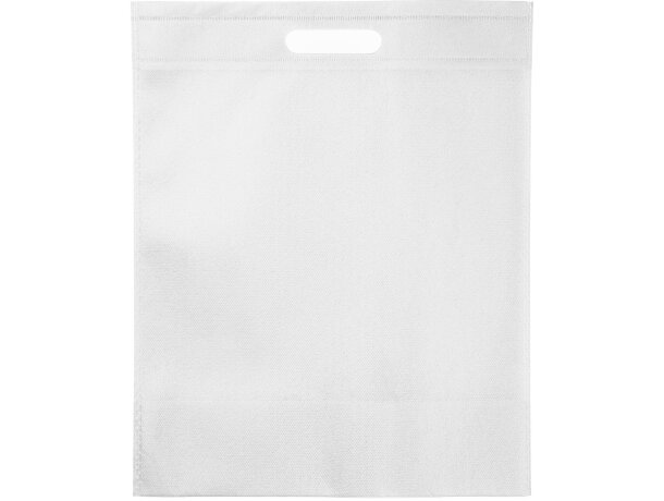 Bolsa TNT barata Trento sublimable non-woven 80g asas troqueladas Blanco detalle 2