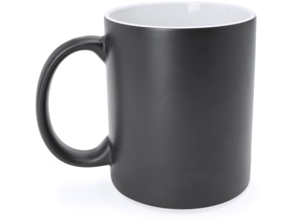 Tazas mágicas Okra de cerámica mate 350ml revelan diseño oculto Negro detalle 3