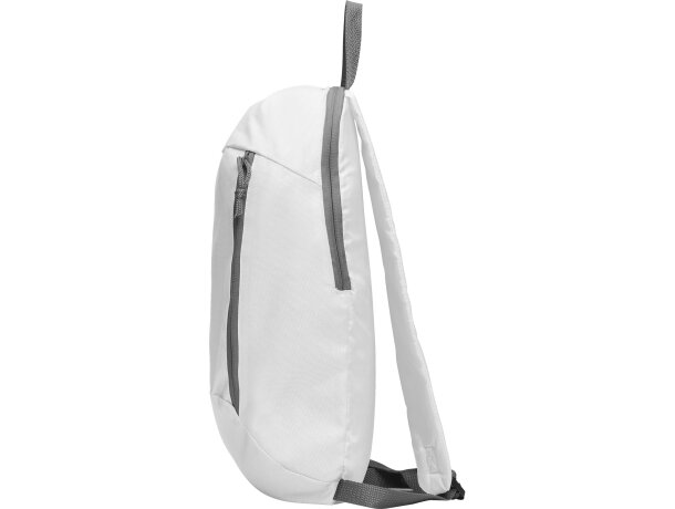 Mochila infantil bolsillo frontal con cierre de poliéster 145 g/m2 Sison Blanco detalle 7