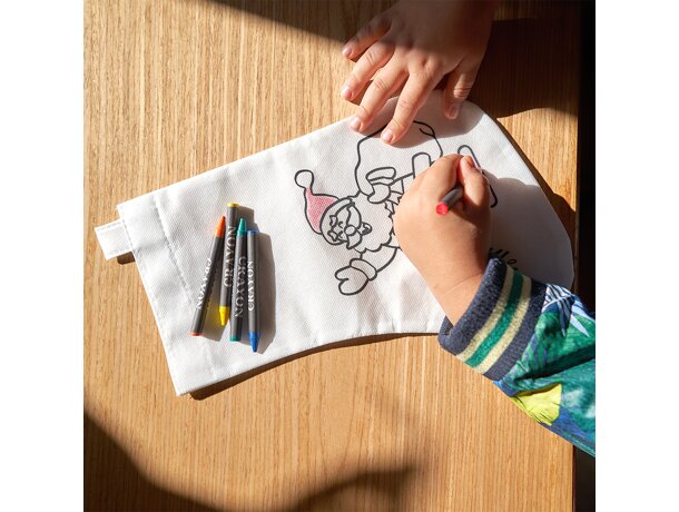 Calcetín para colorear infantil non woven 80 g/m2 Reno Blanco detalle 1