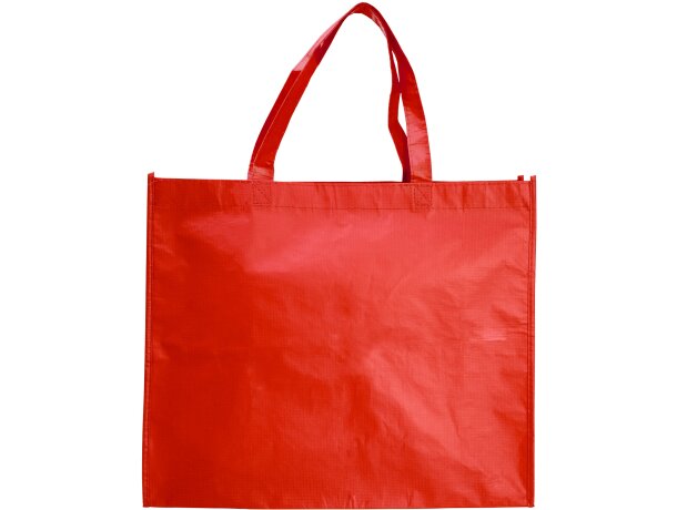 Bolsas de non woven con Orca laminada mate asas reforzadas RPET Rojo detalle 10