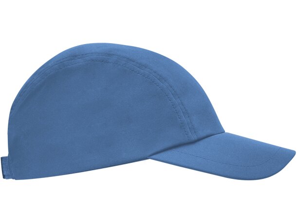 Gorra running para publicidad Mercury ligera tres paneles ajustable velcro Royal detalle 16