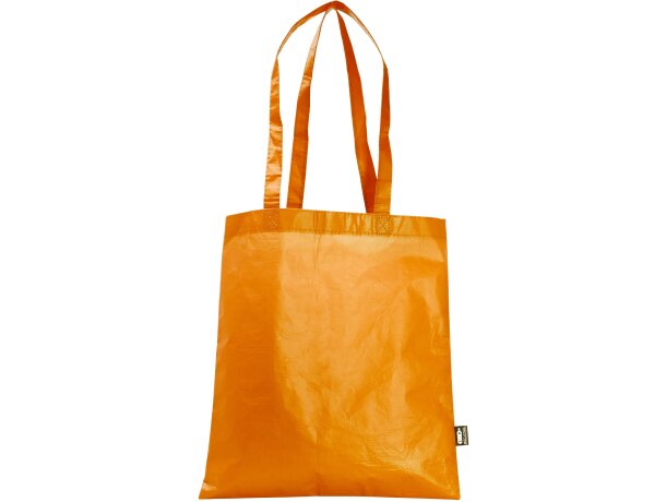 Bolsas non woven Phoca cosida laminada mate RPET asas reforzadas Naranja detalle 13