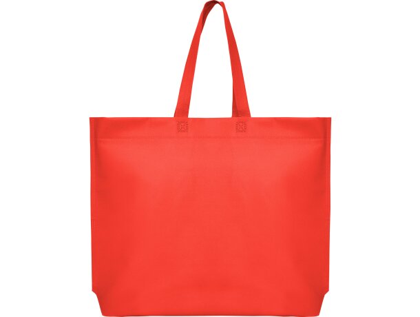 Bolsas baratas Sea non woven con fuelle hexagonal y asa larga Rojo detalle 15