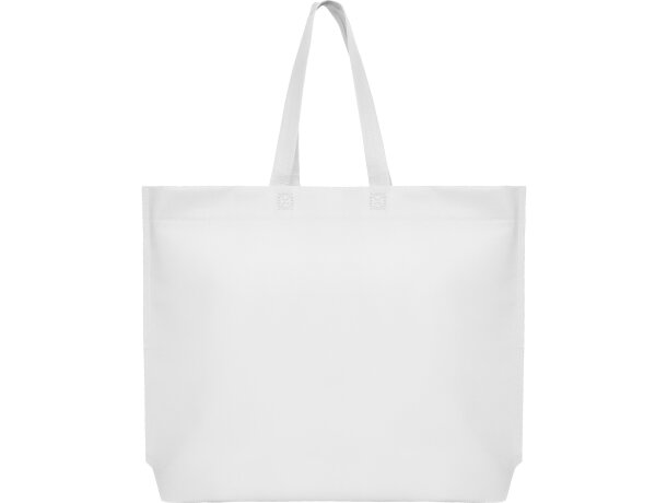 Bolsas baratas Sea non woven con fuelle hexagonal y asa larga Blanco detalle 4