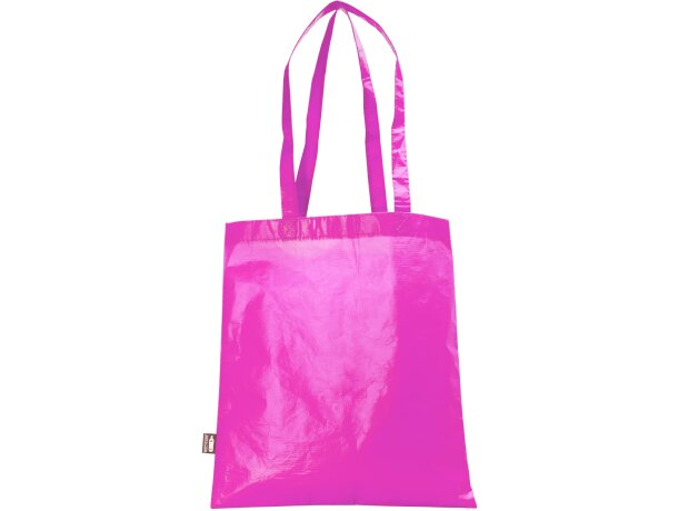 Bolsas non woven Phoca cosida laminada mate RPET asas reforzadas Fucsia detalle 16