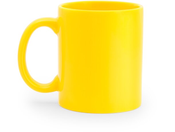 Tazas coloridas Papaya de cerámica 370ml aptas para microondas y lavavajillas Amarillo detalle 10