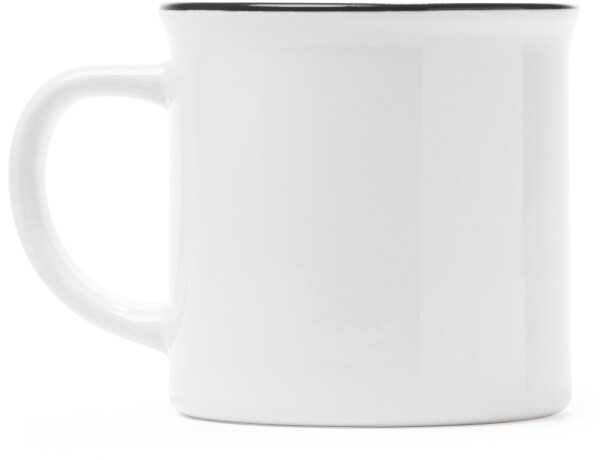 Tazas de cerámica Kumbo diseño retro especial para sublimar 300ml Blanco/negro detalle 5