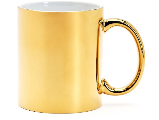 Tazas de cerámica Zala 350ml diseño elegante acabado brillo plata oro Oro detalle 9