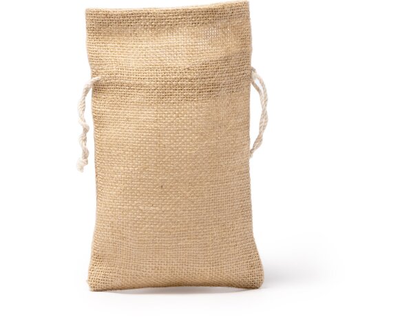 Bolsa tipo saco con cordón ajustable de yute natural Parma Crudo detalle 3