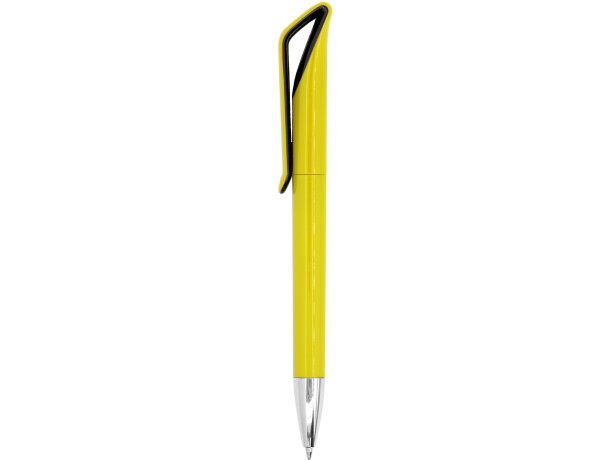 Bolígrafo con nombre personalizado Irati giratorio ABS brillo Bicolor Negro/amarillo detalle 7