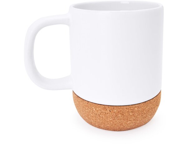 Tazas de cerámica mate Rosella con base de corcho natural 420ml Blanco detalle 7