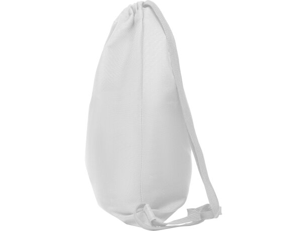 Mochila saco publicitaria Zorzal deportiva diseño plano fácil personalización Blanco detalle 9