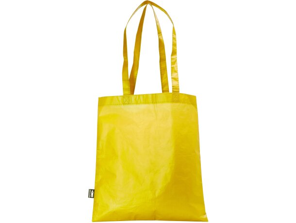 Bolsas non woven Phoca cosida laminada mate RPET asas reforzadas Amarillo detalle 8