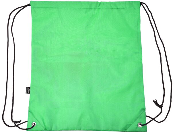 Mochilas sacos publicitarias Larus de cordones en suave material RPET Verde helecho detalle 8