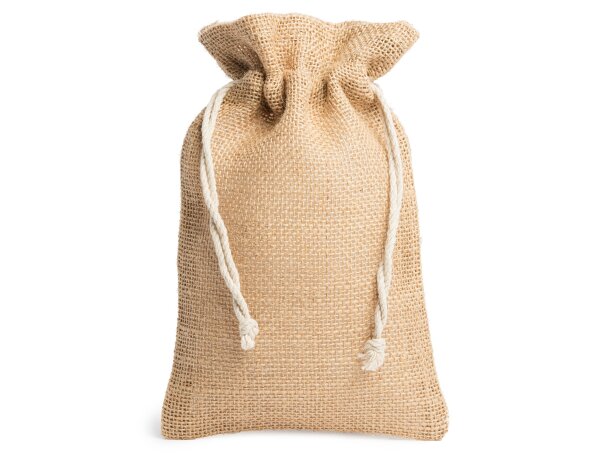 Bolsa tipo saco con cordón ajustable de yute natural Parma Crudo detalle 6