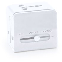 Adaptador universal retráctil con 2 salida USB y luz LED