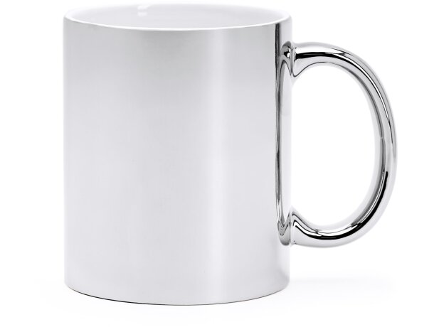 Tazas de cerámica Zala 350ml diseño elegante acabado brillo plata oro Plata detalle 6