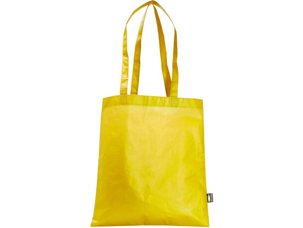 Bolsas non woven Phoca cosida laminada mate RPET asas reforzadas Amarillo detalle 7