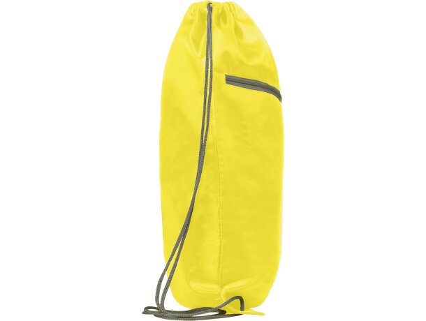 Mochilas sacos publicitarias Ninfa con cordones bolsillo y salida cables Amarillo detalle 15