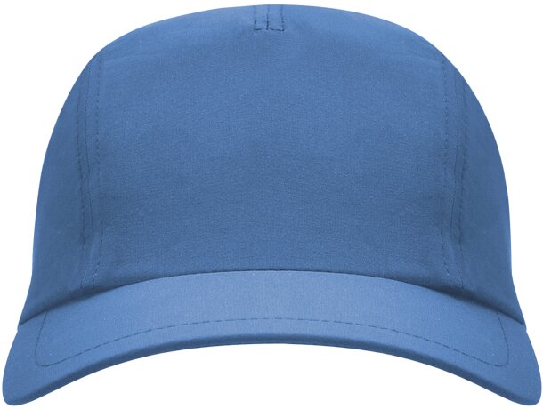 Gorra running para publicidad Mercury ligera tres paneles ajustable velcro Royal detalle 13