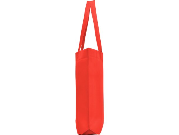 Bolsas baratas Sea non woven con fuelle hexagonal y asa larga Rojo detalle 16