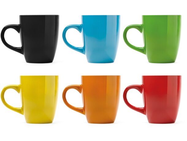 Tazas de cerámica Nolo esmalte a color aptas microondas lavavajillas 300ml Negro detalle 2